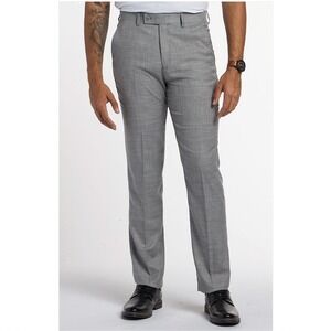 NWT Sean Alexander Mens Shark Skin Suit Pants Light Grey Expanded Fit 48R 42W